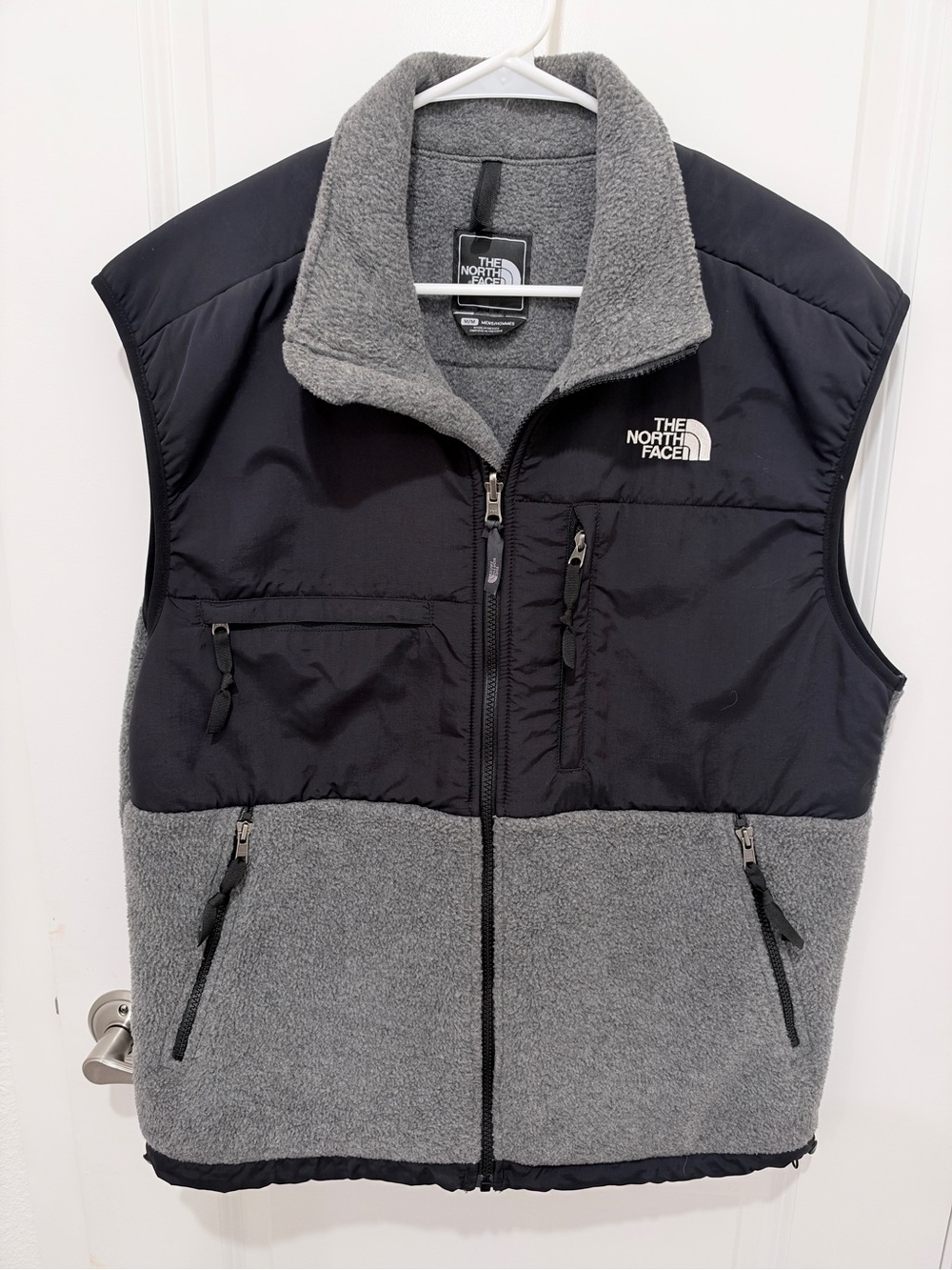 The North Face Denali Vest Mens M Black Gray Fleece Polartec Zip